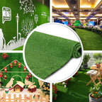 Collage of artificial grass with outdoor and indoor settings