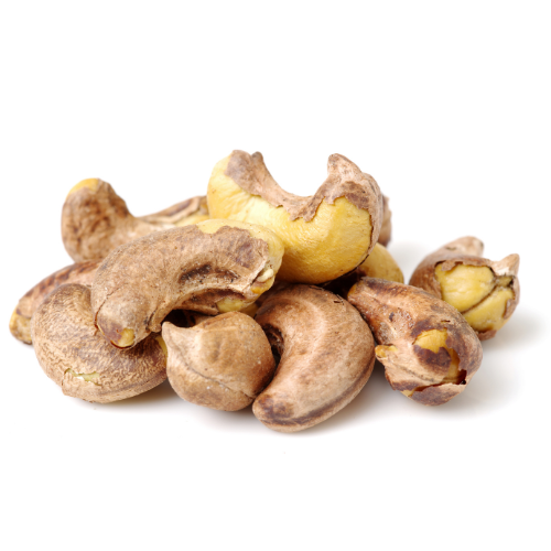Cashew nuts on a white background