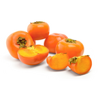 Fuyu persimmons on a white background