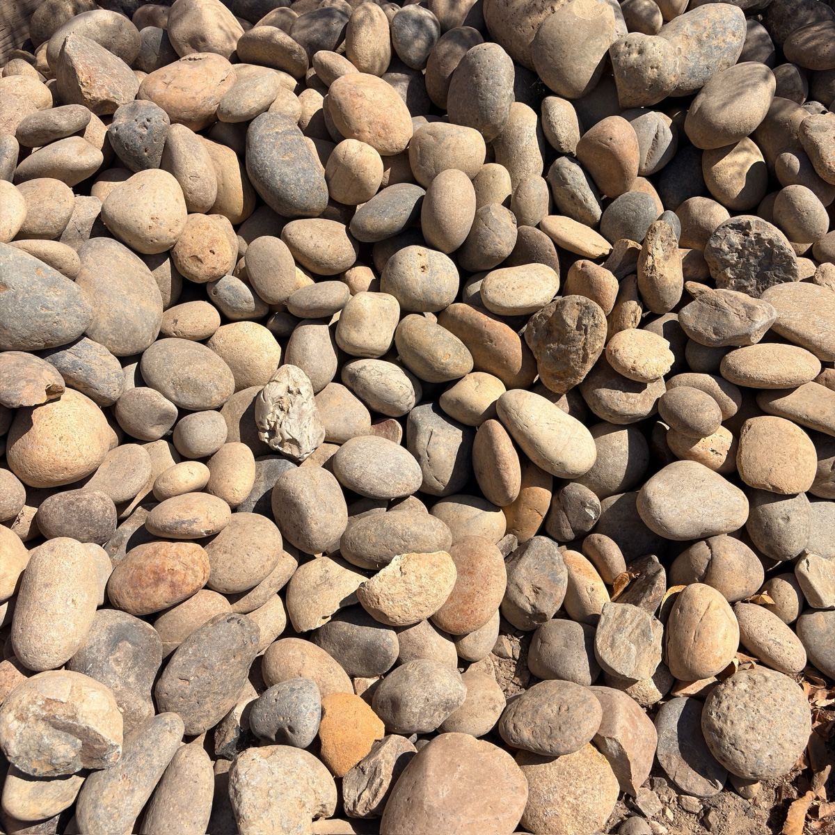 Close-up of a pile of multicolored pebbles