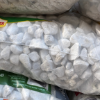 Bag of white pebbles 